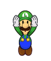 Luigi performing a stylish move in Super Paper Mario. Usually this move is rotated 90 degrees when performing this move ingame.