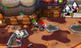 Mario and Luigi in a quarry-like area.