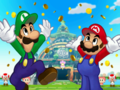 Mario & Luigi Celebrating at the Pi'illo Castle.