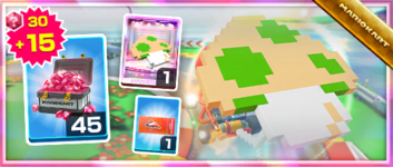 The 8-Bit 1-Up Mushroom Pack from the Piranha Plant Tour in Mario Kart Tour