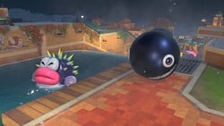 An obstacle spawned by Kamek in Mario Kart World