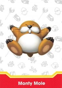 Monty Mole enemy card from the Super Mario Trading Card Collection