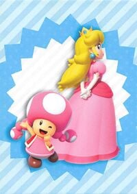 Peach & Toadette group card from the Super Mario Trading Card Collection