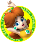 The icon artwork for Princess Daisy from Mario Tennis Open