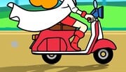Mona riding her scooter (1)
