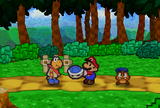 Mario giving Kooper his shell