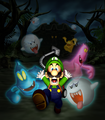 Luigi being chased by Ghosts