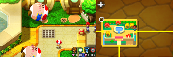 Location of the fifth beanhole in Toad Town.