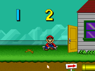 One, Two, Buckle My Shoe: Displays Mario choreographing to the song near a house.