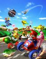 The Spiny Shell seen flying above Luigi Circuit in Mario Kart: Double Dash!!