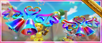 The Rainbow Bells Pack from the 2023 Anniversary Tour in Mario Kart Tour