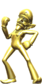 A golden statue of Waluigi from the ending of Step It Up in Mario Party 9