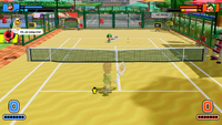 Luigi turns invisible while using the Ghost Racket in Mario Tennis Fever
