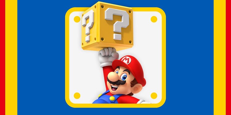 Artwork of Mario shown with question 6 of the Online Quiz for MAR10 Day 2024.