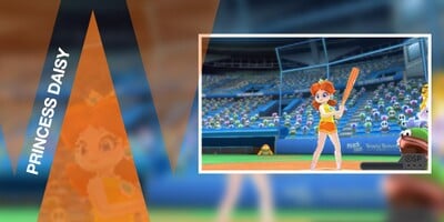 Picture of Princess Daisy, as she is seen in Mario Sports Superstars, from a gallery that highlights female characters in Nintendo video games