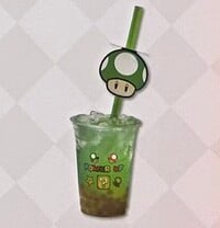 The 1-Up Mushroom Fizz sold at Power Up Cafe