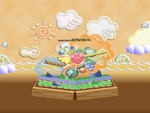 The Super Happy Tree stage from Super Smash Bros. Melee.