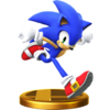 Sonic the Hedgehog's trophy render, from Super Smash Bros. for Wii U.