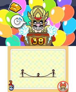 Screenshot of Wario Interrupts from WarioWare Gold
