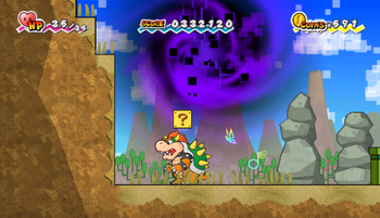 First ? Block in Downtown of Crag of Super Paper Mario.