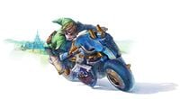 Link, on the Master Cycle.