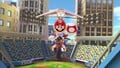 Mario gliding over Dodger Stadium