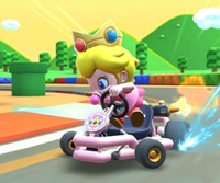 The icon of the Peach Cup challenge from the Peach Tour in Mario Kart Tour.