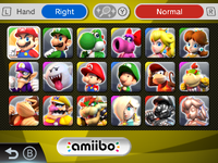 The character selection screen of tennis in Mario Sports Superstars.