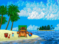A screenshot of Paradise, an area where Bowser makes his escape.