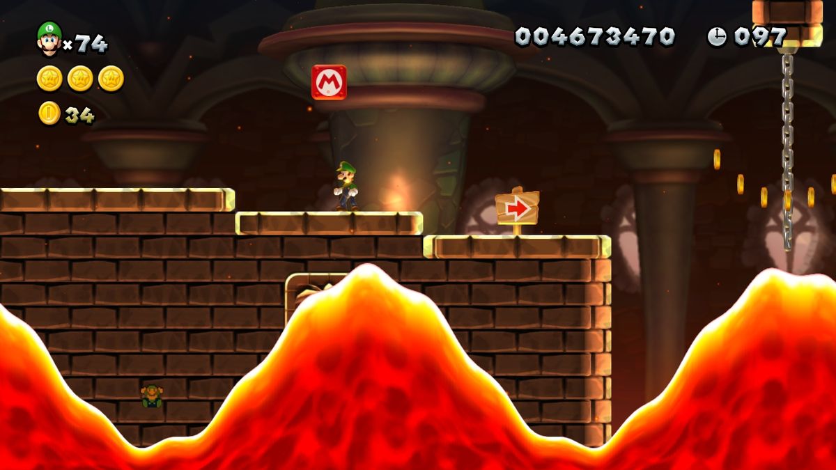 File:NSLU Iggy's Swinging-Chains Castle Luigi Sighting.jpg - Super ...
