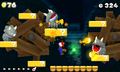 A fight against Reznors in New Super Mario Bros. 2 in World 5