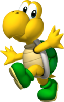 Artwork of a Koopa Troopa in New Super Mario Bros. (later used in Mario Kart Wii, Mario Super Sluggers, New Super Mario Bros. Wii, Mario Kart 7, Super Mario Run and Mario Kart Tour)