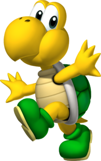 Artwork of a Koopa Troopa in New Super Mario Bros. (later used in Mario Kart Wii, Mario Super Sluggers, New Super Mario Bros. Wii, Mario Kart 7, Super Mario Run and Mario Kart Tour)