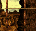 Horizontal ropes in cliff from Donkey Kong Country 3: Dixie Kong's Double Trouble