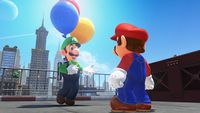 Mario encounters Luigi in an update for Super Mario Odyssey.