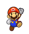 Mario performing a stylish move in Super Paper Mario