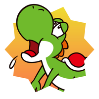 Sticker Yoshi (sad) - Mario Party Superstars.png