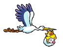 A sticker of the Stork from Super Smash Bros. Brawl.