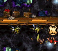 The DK Coin of Windy Well in Donkey Kong Country 2: Diddy's Kong Quest