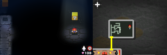 Eighth block in Bowser Path of Mario & Luigi: Bowser's Inside Story + Bowser Jr.'s Journey.