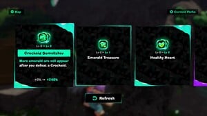 DK Bananza Emerald Rush perk selection