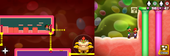 Block 25 in Flab Zone of Mario & Luigi: Bowser's Inside Story + Bowser Jr.'s Journey.