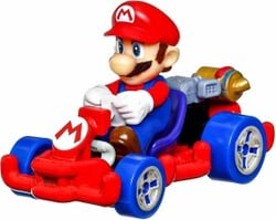 Hot Wheels die-cast of Mario in the Pipe Frame with the Blue Standard tires.