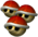 Artwork of Triple Red Shells in Mario Kart: Double Dash!! (also used for Mario Kart DS)