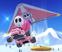 Thumbnail of the Baby Daisy Cup challenge from the 2021 Mario Tour; a Glider Challenge set on Wii DK Summit (reused as the Kamek Cup's bonus challenge in the 2021 Space Tour)