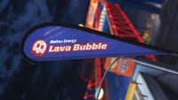 Lava Bubble Molten Energy advert in Mario Kart World