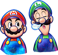 Mario and Luigi figures seen on the Japanese box