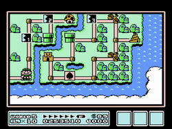 The image for "World 5 Map (Sky Land) - On the Ground" from Super Mario Bros. 3 on Nintendo Music
