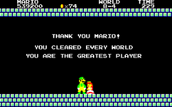 Princess Peach, as she appears at the end of Super Mario Bros. Special.