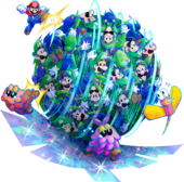 Artwork of a Luiginary Attack from Mario & Luigi: Dream Team.